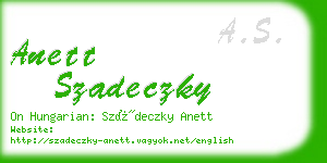 anett szadeczky business card